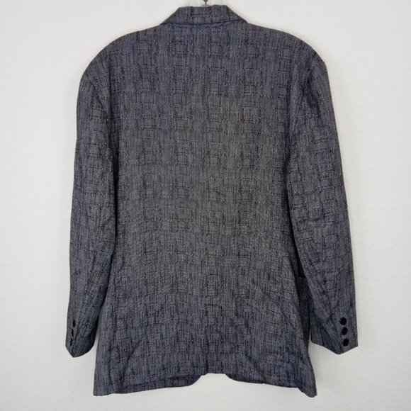 SPETTRO Men's Grey Woven Textured Buttoned Blazer - Picture 9 of 14